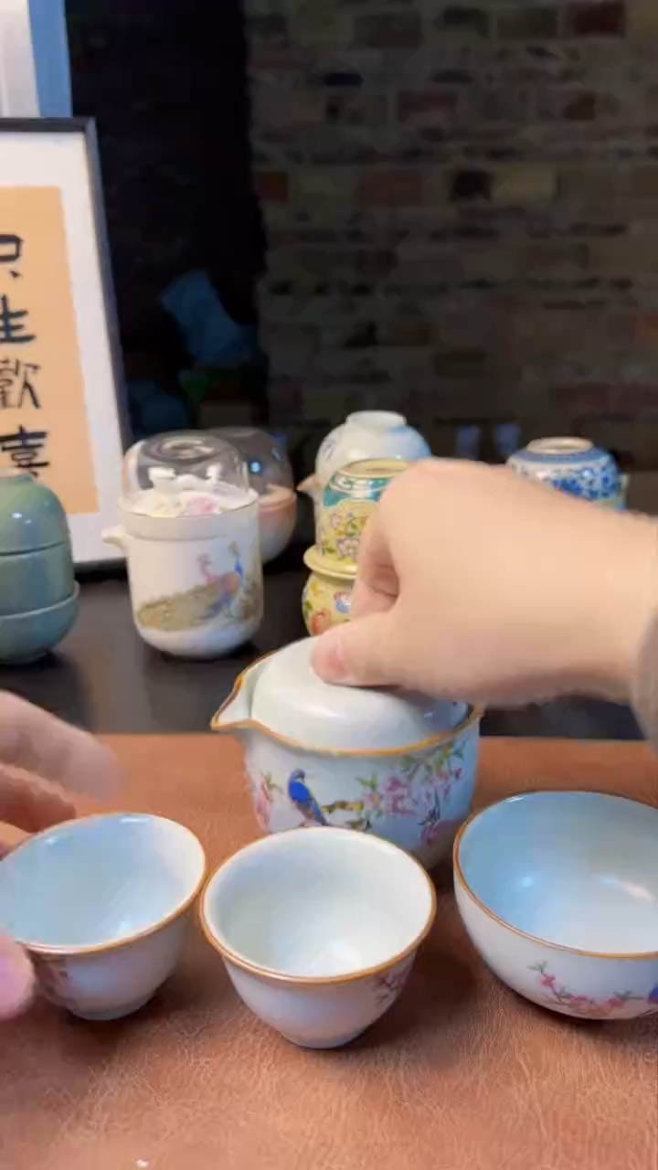 【闪购商品】杯德化羊脂玉瓷，黄龙玉汝旅行快客茶具