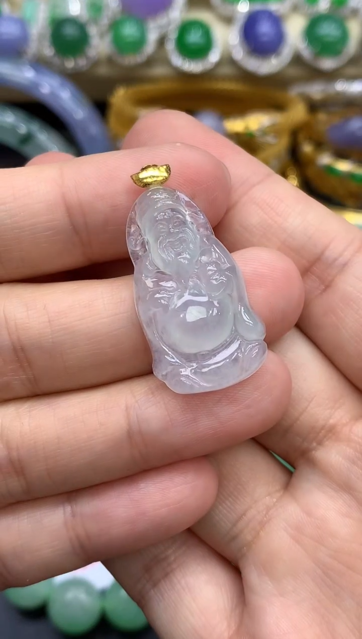 颈饰18K金镶嵌翡翠127-中国好珍宝