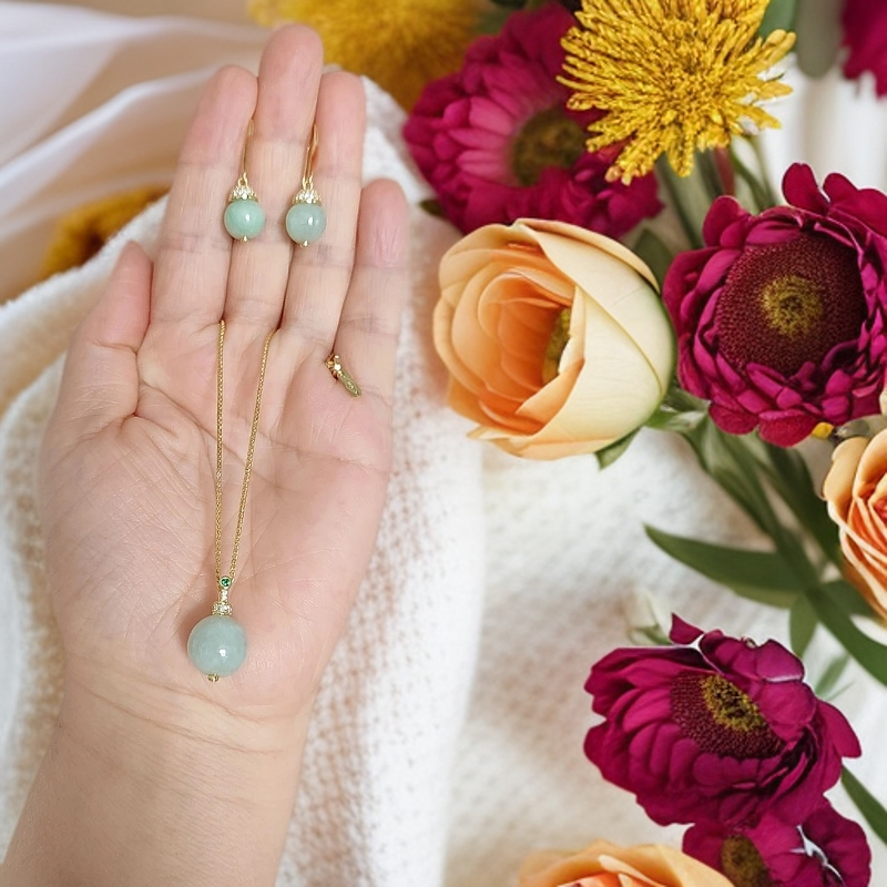 坠链均925银 【Qarlighach】Berma kaxtexi koz银镀金两件套轻奢