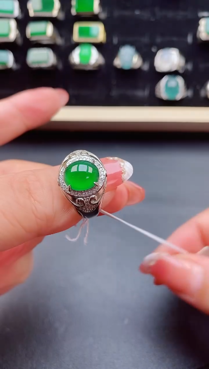 【闪购商品】翡翠戒指银S925镶嵌508550
