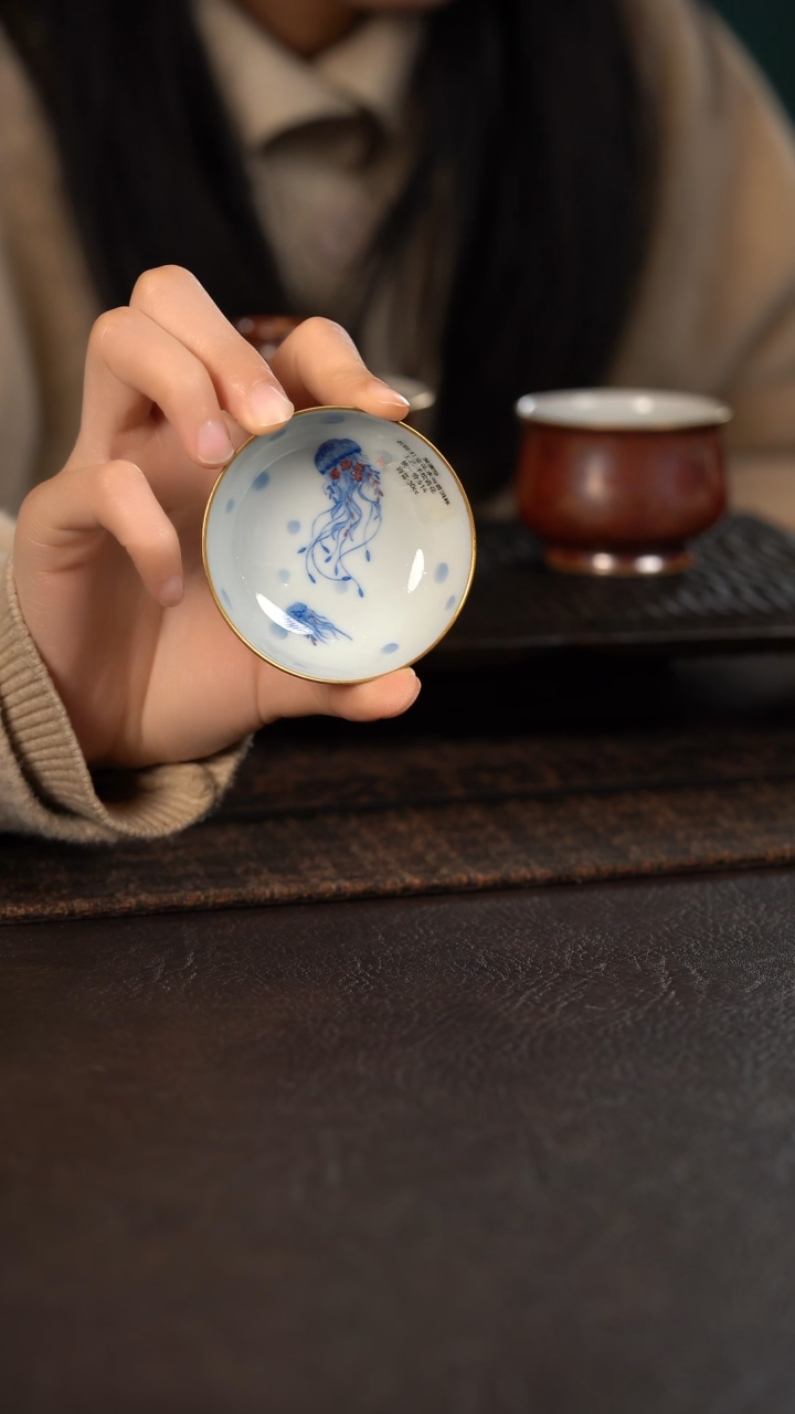 【闪购商品】杯聚澜堂红金花水母小普洱杯