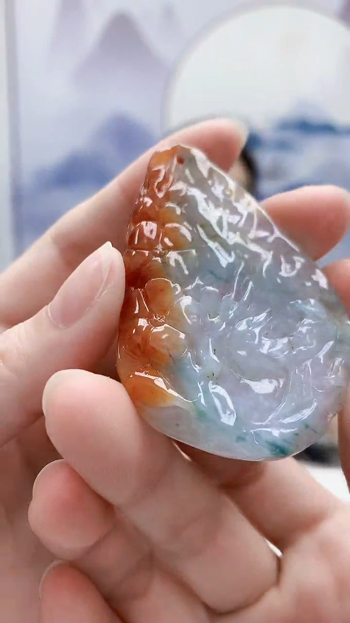 未镶嵌定制翡翠5160ry-毛货挂件115