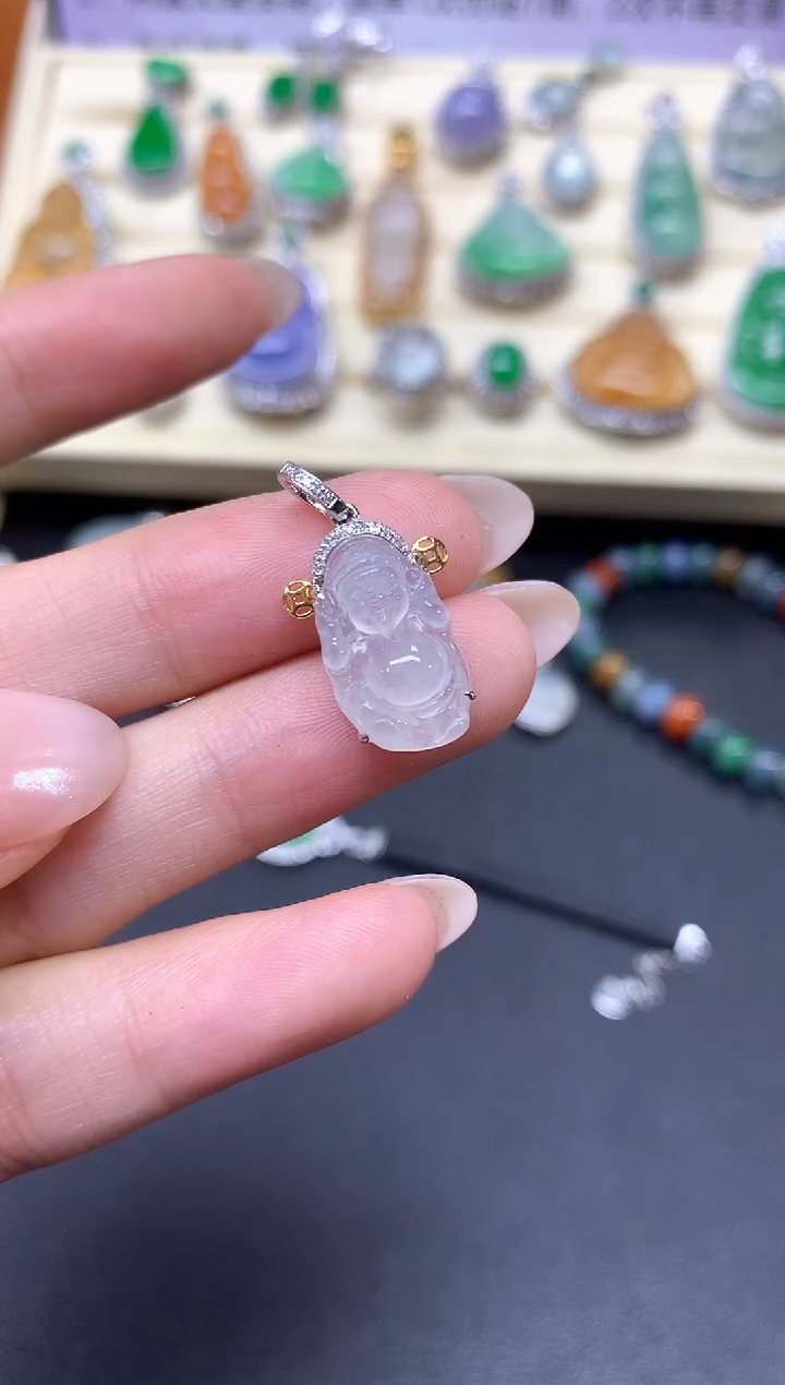 【闪购商品】翡翠吊坠(不含链)18K金镶嵌吊坠|1100+110