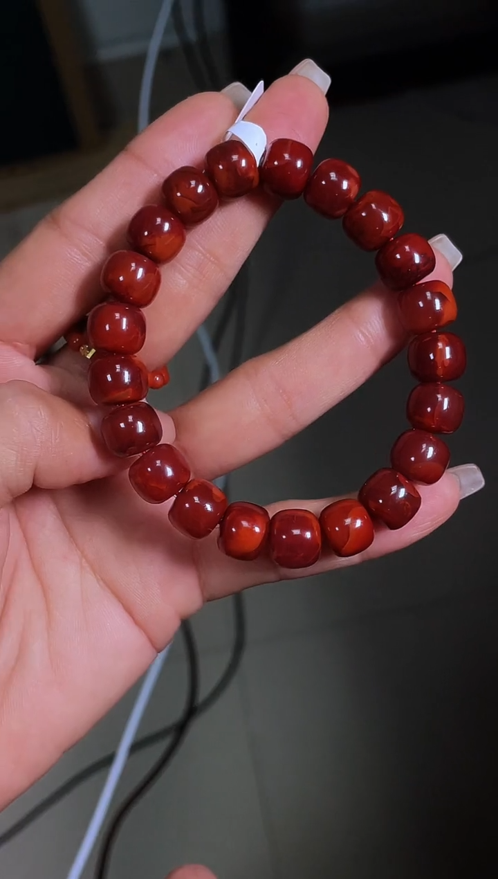 手串未镶嵌南红玛瑙10mm瓦西收藏级牛血红老型单圈N13