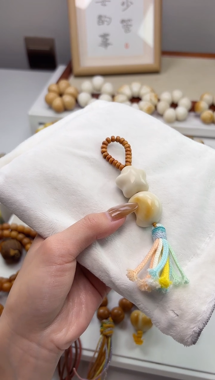 手串菩提根/象牙果象牙果星星月亮23mm挂件