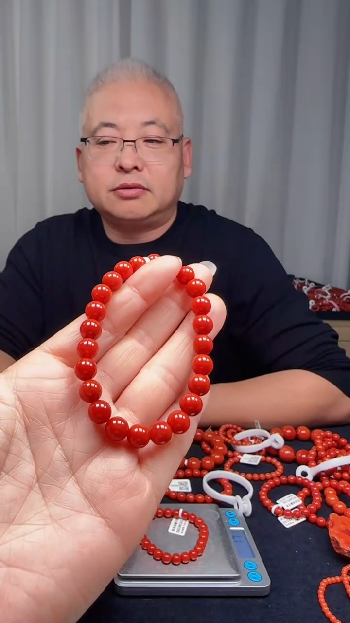 未镶嵌多样性发一件南红玛瑙【高货】锦红8mm保山圆珠单圈 