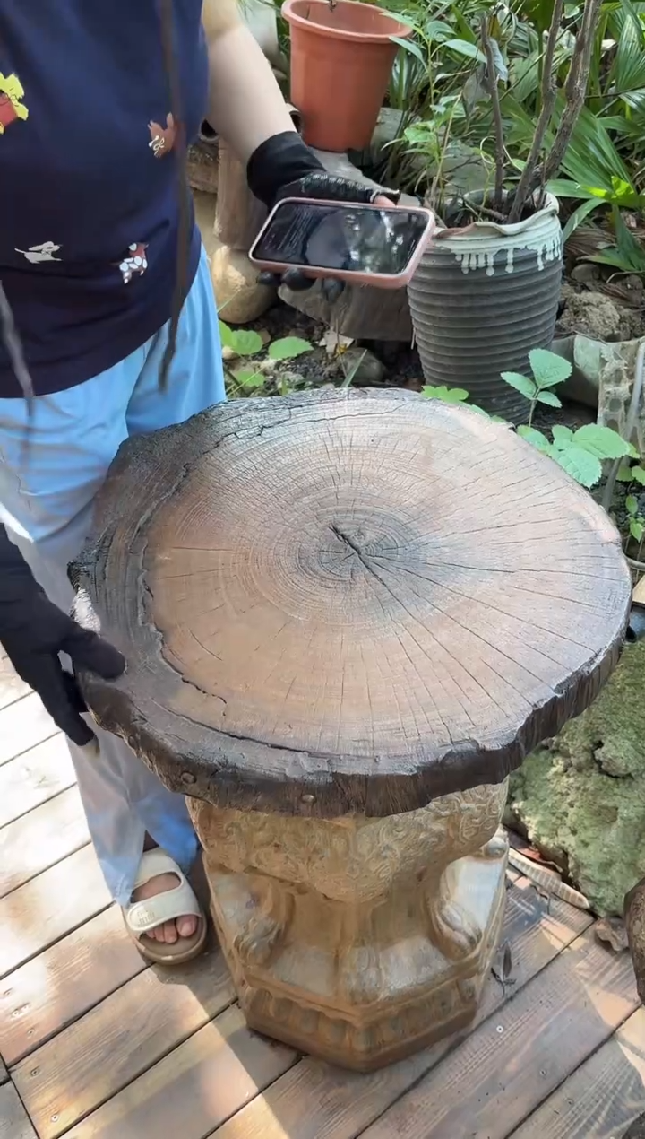 人造石仿木干泡茶盘