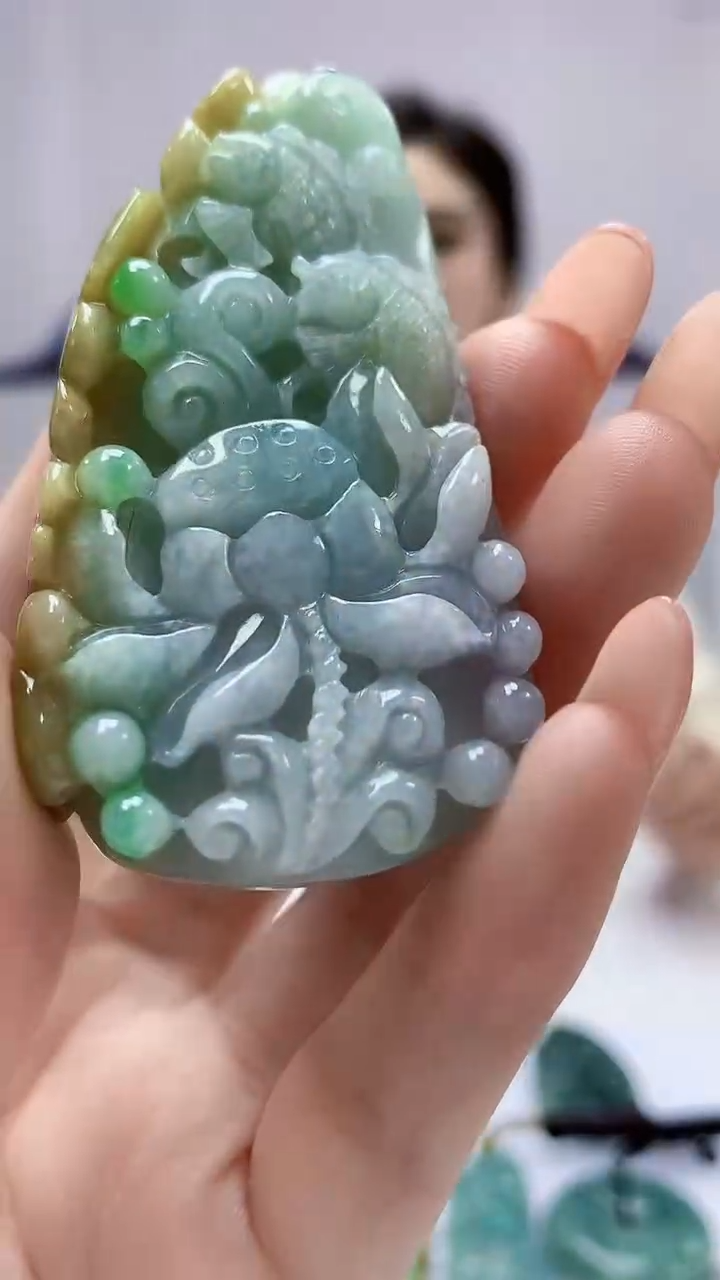 【闪购商品】定制翡翠未镶嵌4829DD-毛货挂件12