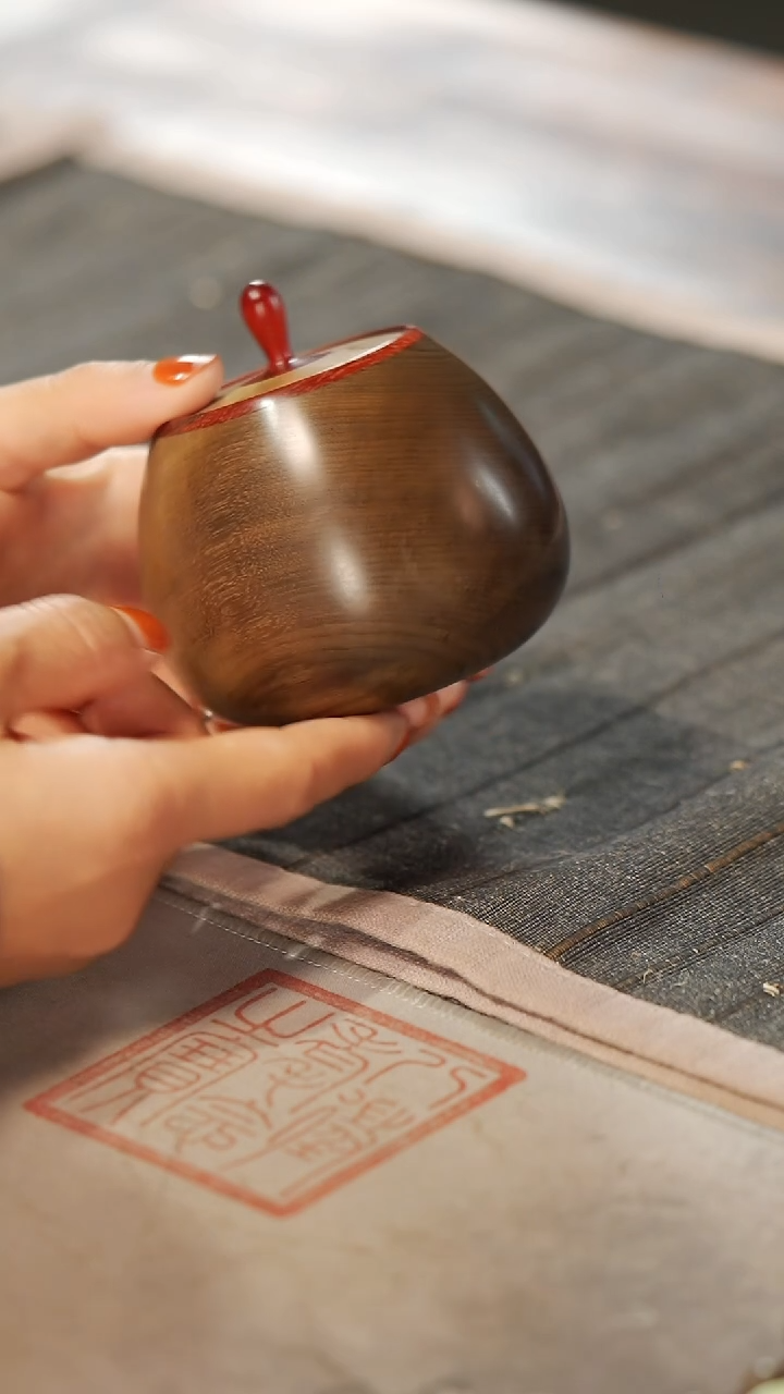 【闪购商品】金丝楠木雕641微瑕精工茶仓茶叶罐