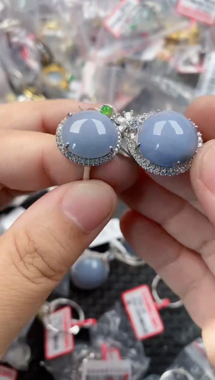 银S925镶嵌戒指翡翠1313  7