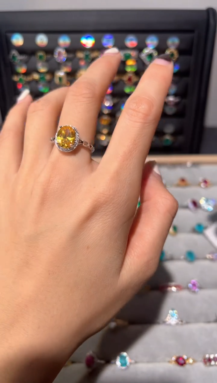 【闪购商品】黄晶戒指银S925镶嵌0000