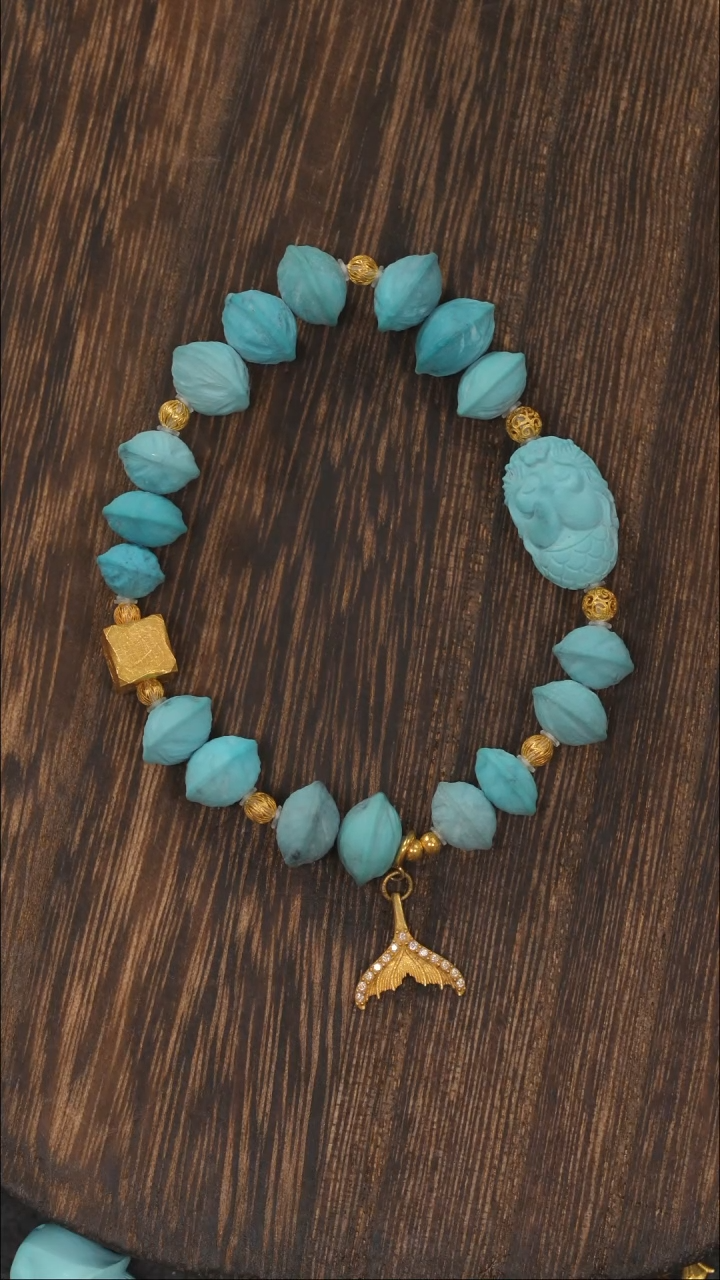 【闪购商品】绿松石手链18K金镶嵌1