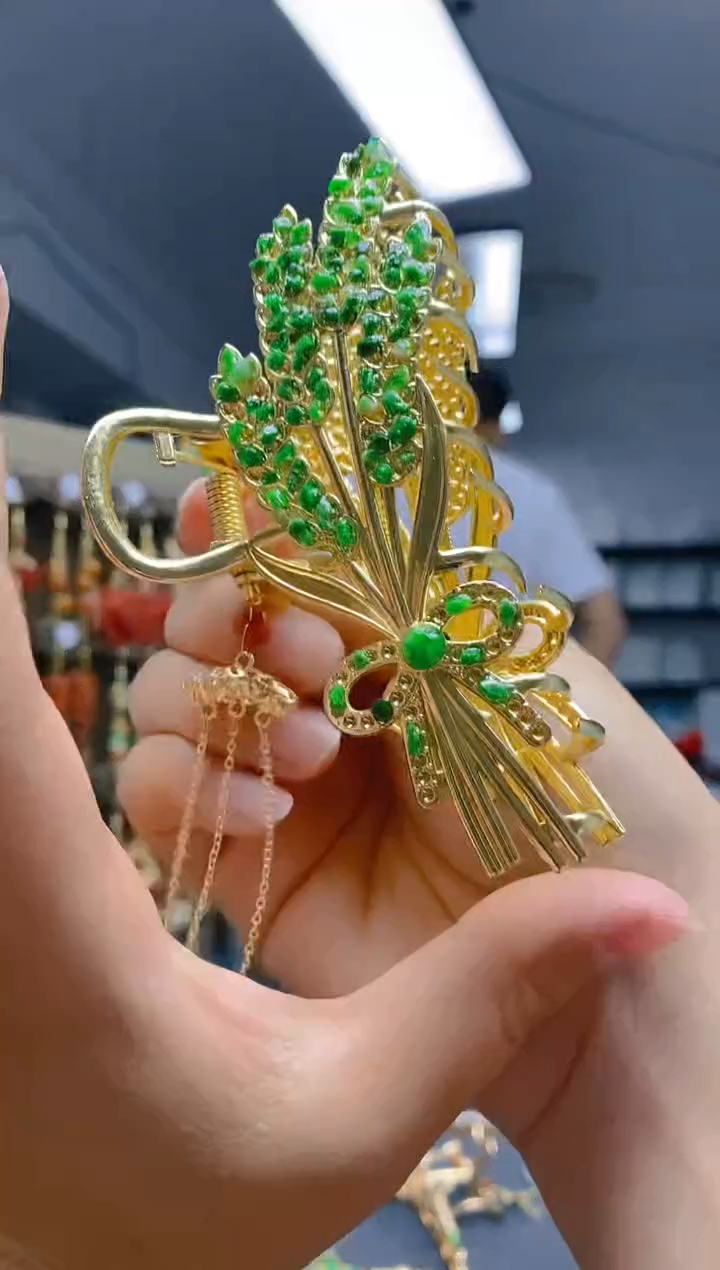 【闪购商品】翡翠耳饰合金0106翡翠发簪