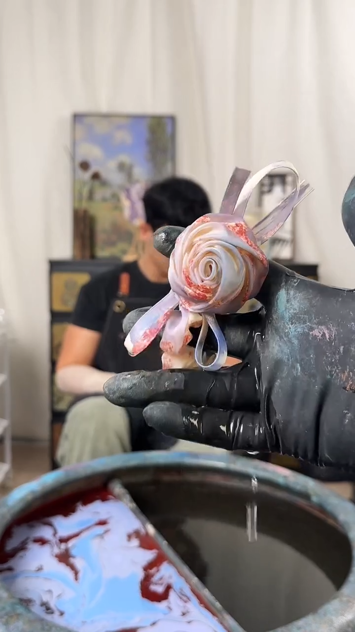 755月下寻梅玫瑰发圈