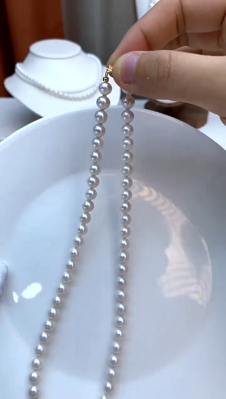 【闪购商品】淡水珍珠项链14K金镶嵌7-8