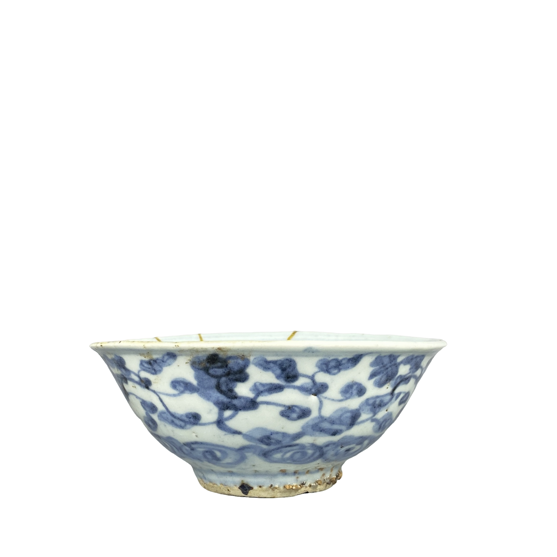  【022011224】明代 青花花卉碗（瓷器一）