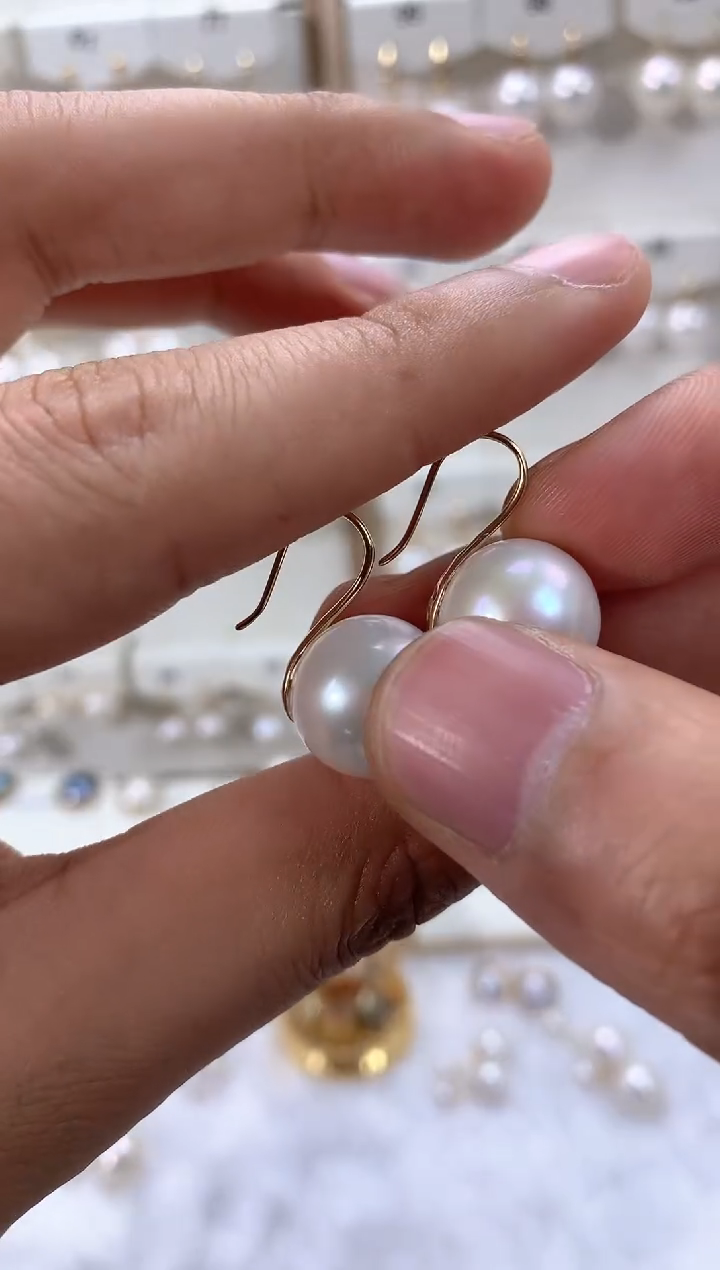 【闪购商品】淡水珍珠耳饰18K金镶嵌1