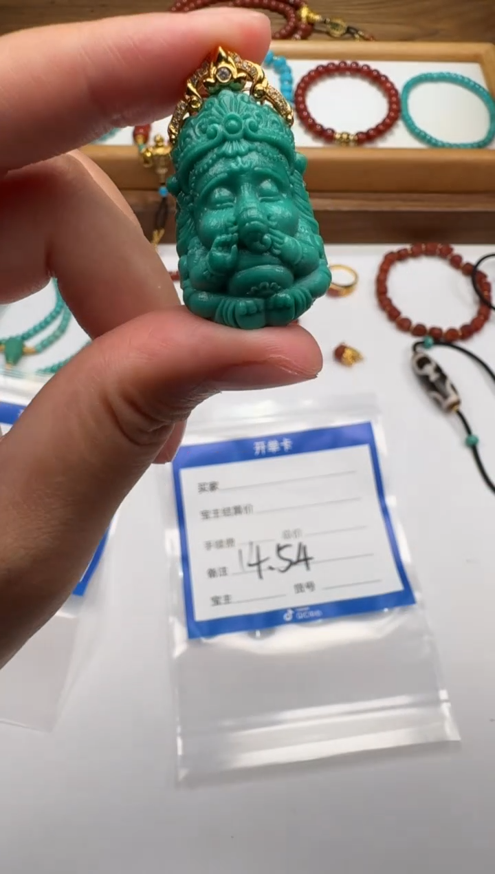 18K金镶嵌绿松石配饰配饰秋*～配饰配饰