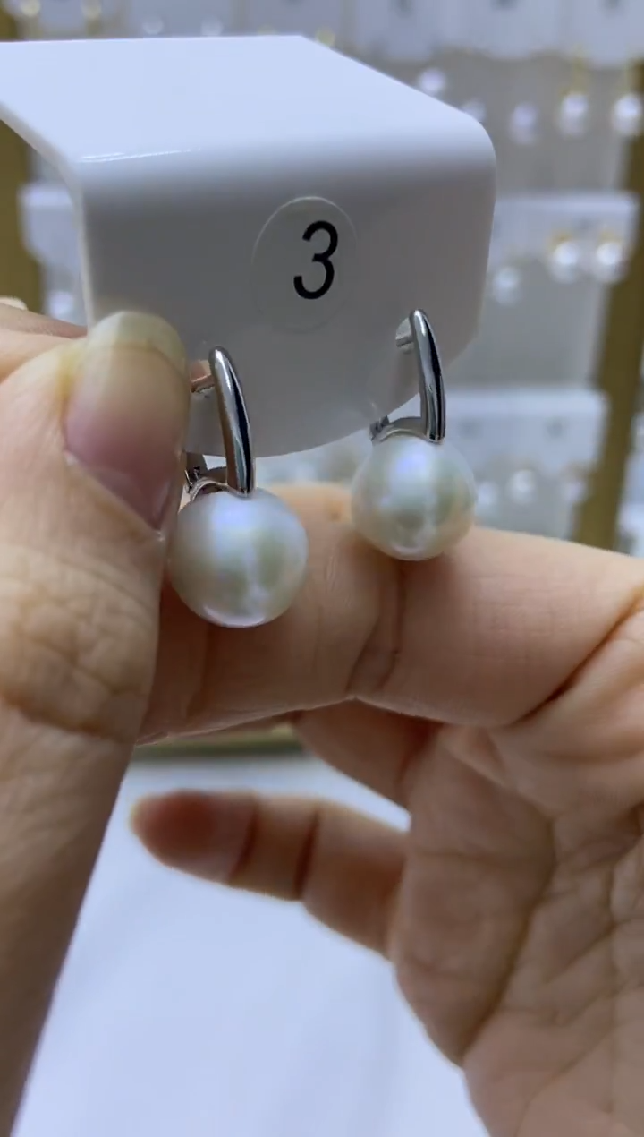 银S925镶嵌耳饰淡水珍珠3
