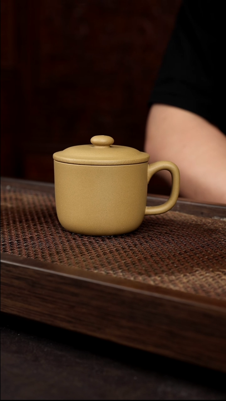茶壶紫砂黄金段搪瓷盖杯