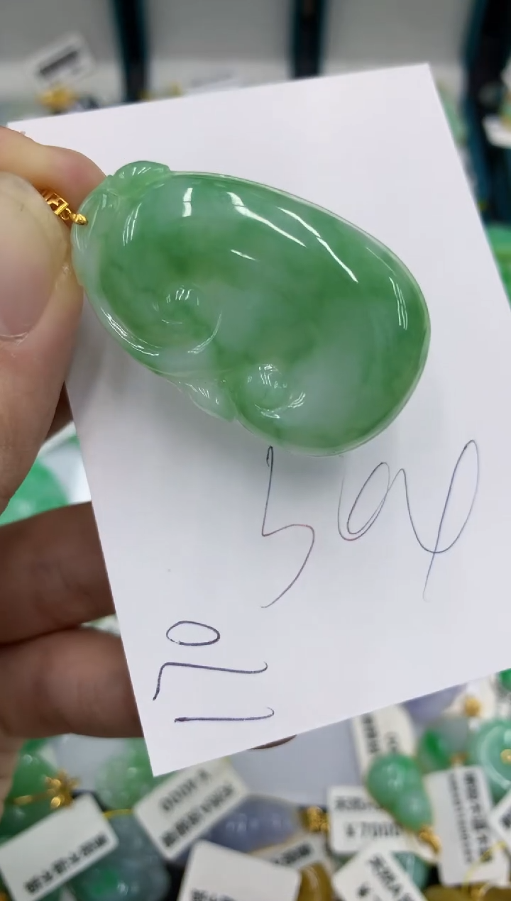 【闪购商品】翡翠颈饰18K金镶嵌号链接111111