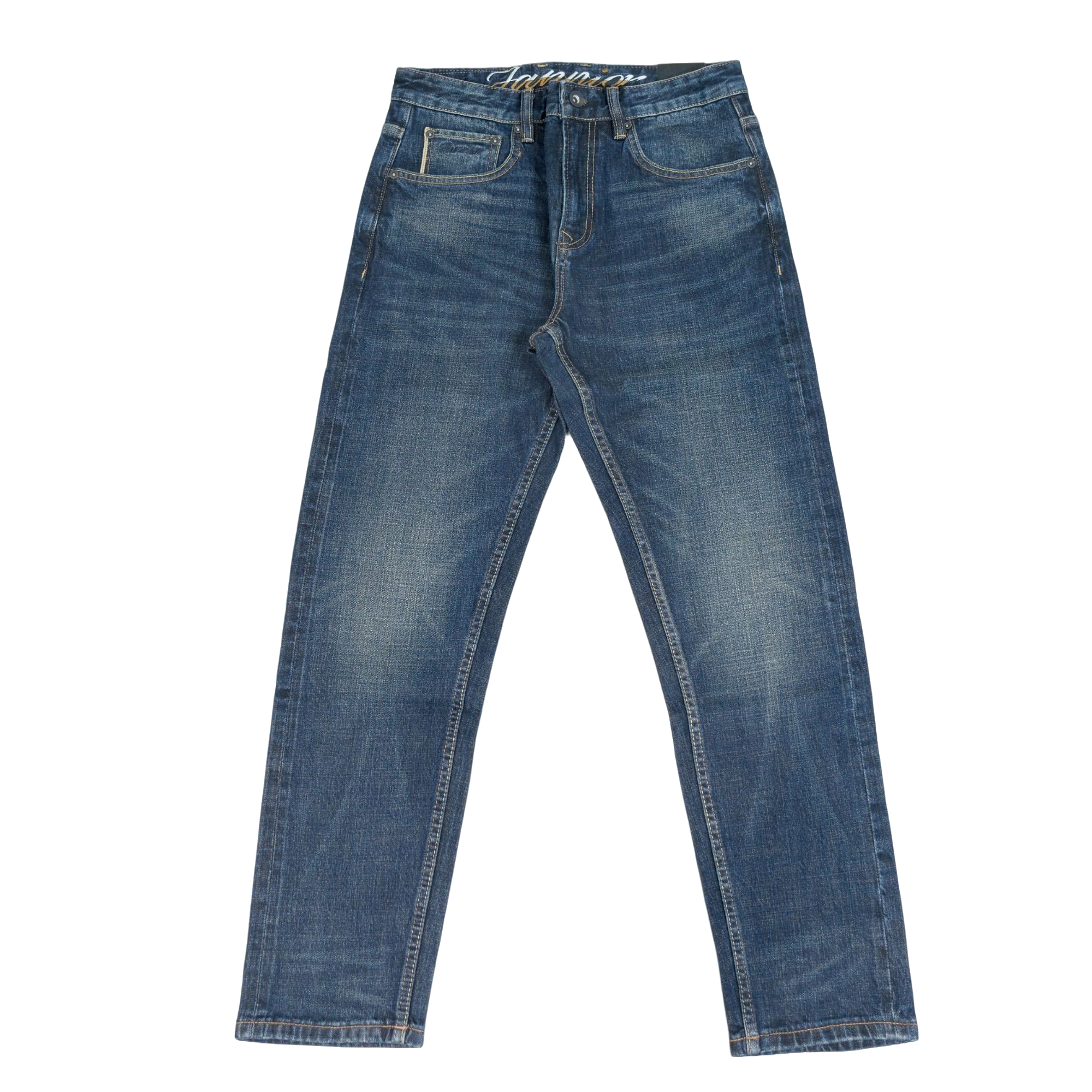 卓成鸟赤耳丹宁总裁三代牛仔裤 复古蓝灰色 15盎司 经典百搭男士