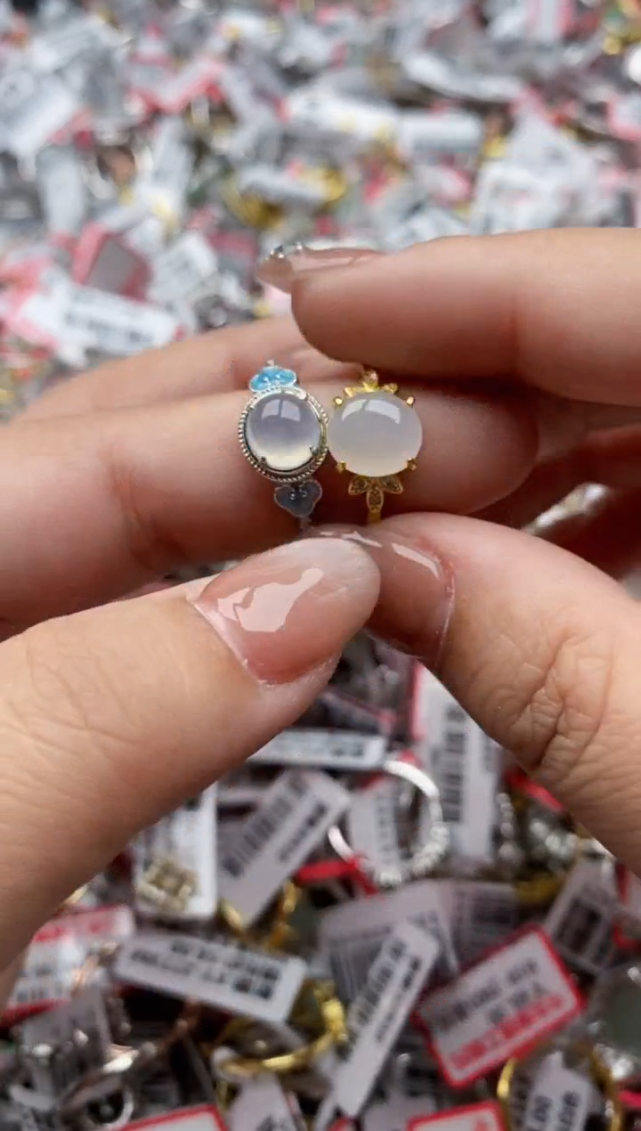 【闪购商品】翡翠戒指银S925镶嵌4444---7