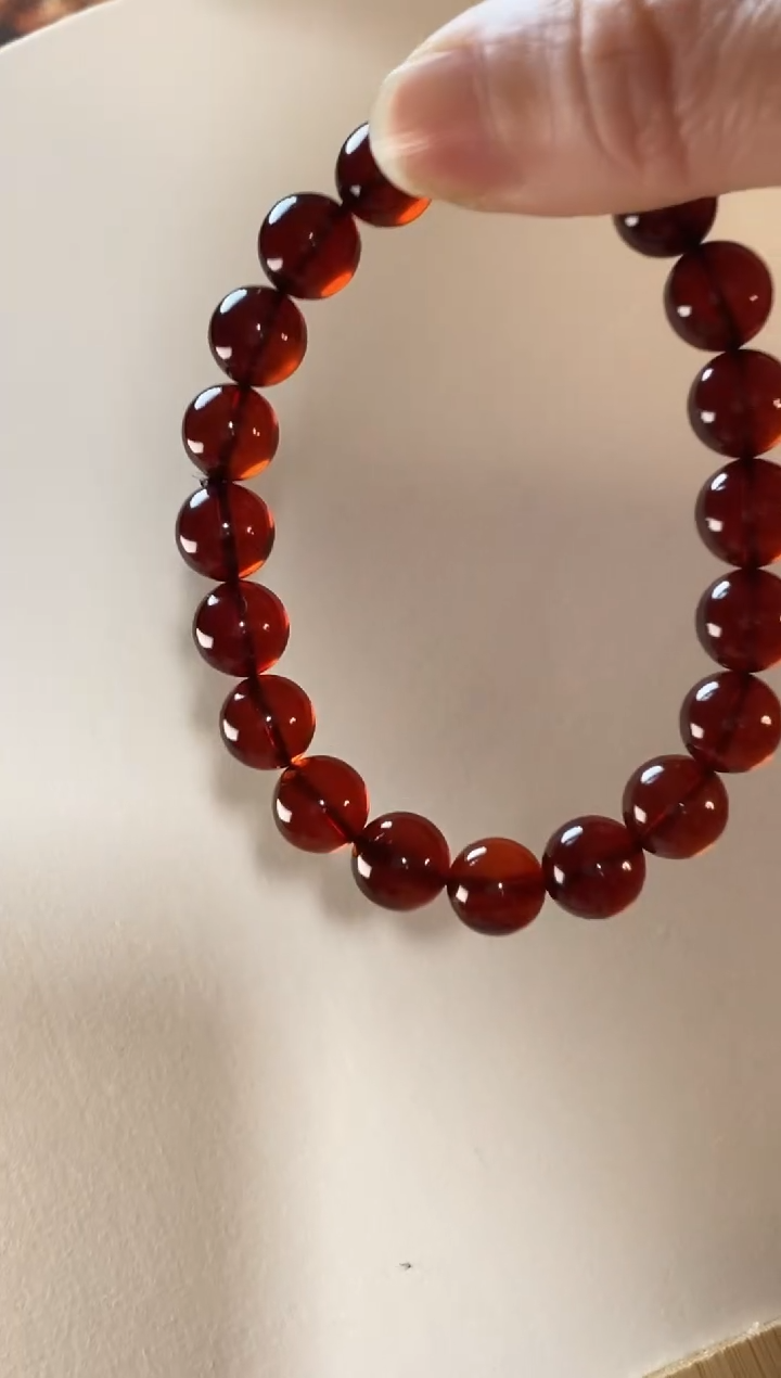 【闪购商品】琥珀手链未镶嵌血珀圆珠手串8+