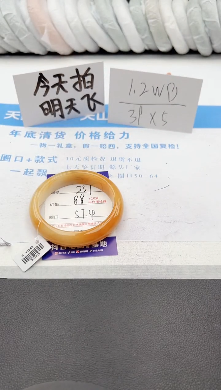 【闪购商品】石英质玉手镯未镶嵌j237-H57.4