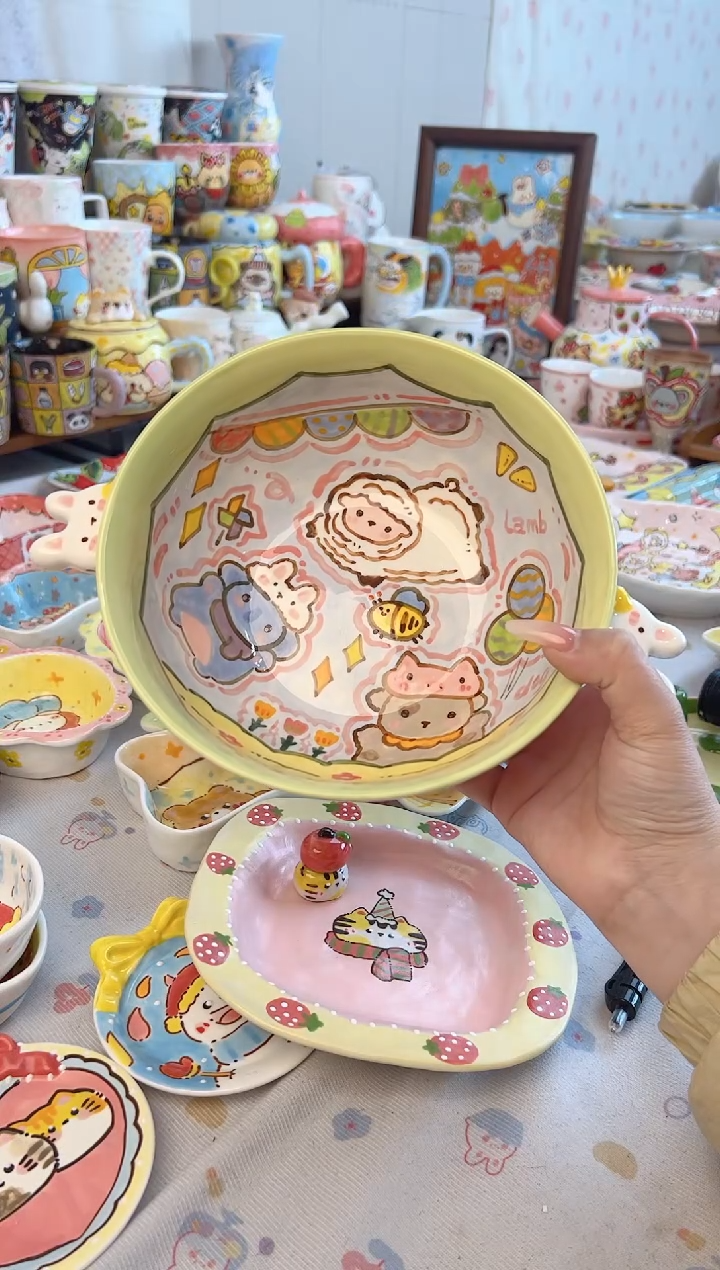 摆件陶?****?景德镇陶瓷手绘微瑕