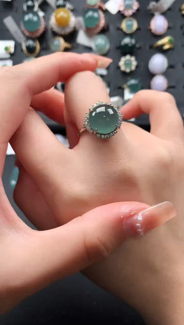 【闪购商品】翡翠戒指银S925镶嵌521414