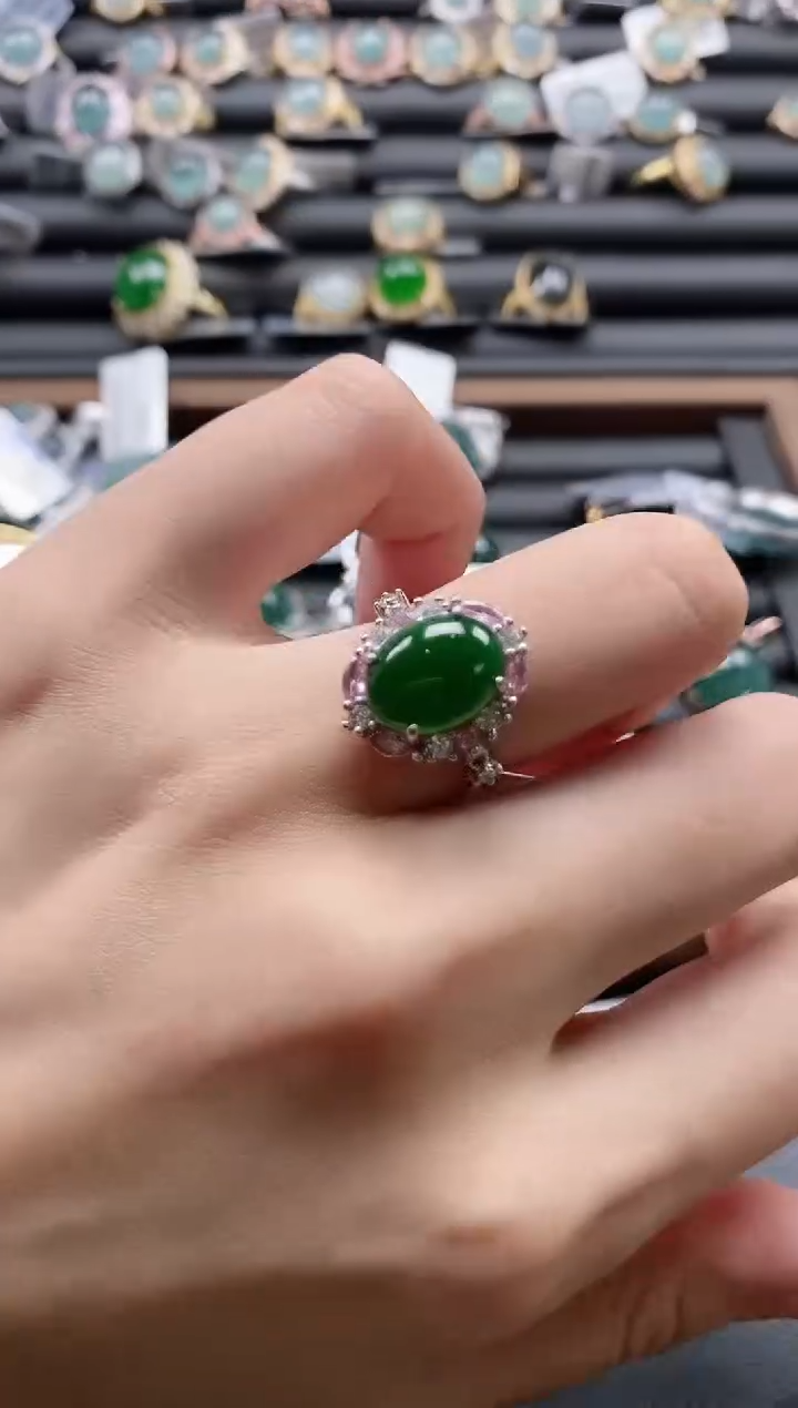 【闪购商品】翡翠戒指银S925镶嵌51511