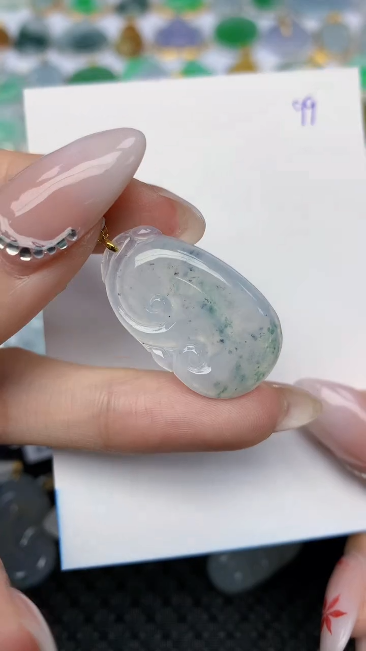 【闪购商品】翡翠颈饰18K金镶嵌 天然翡翠A货，