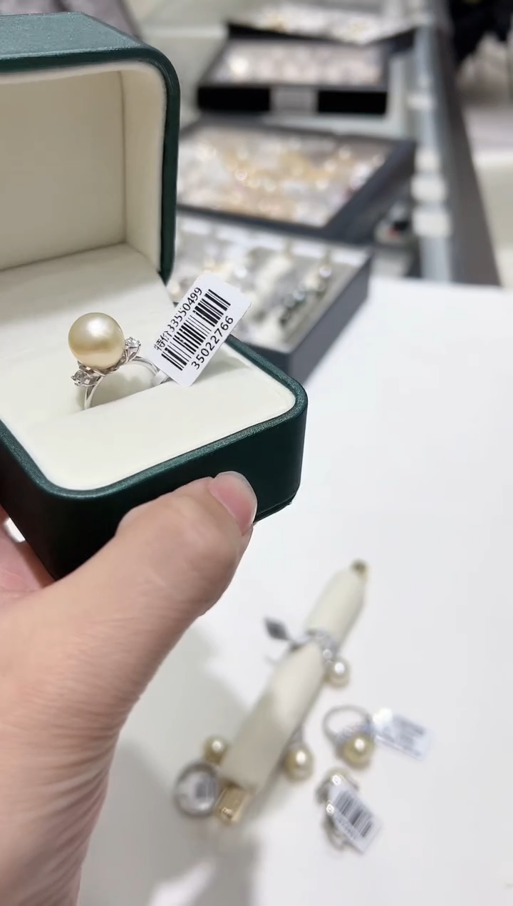 【闪购商品】海水珍珠戒指银S925镶嵌gy240 干枯金 多样性发一