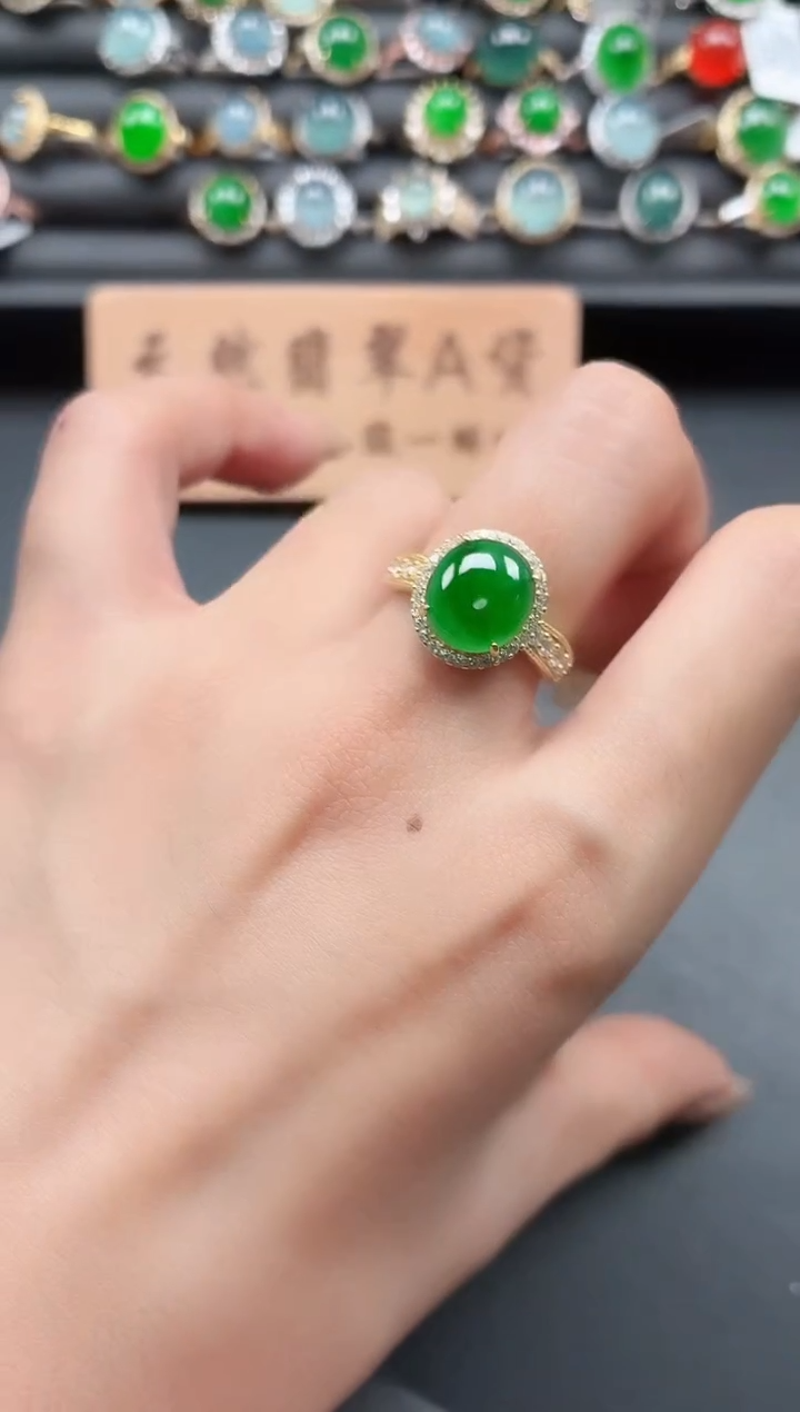 银S925镶嵌戒指翡翠11111