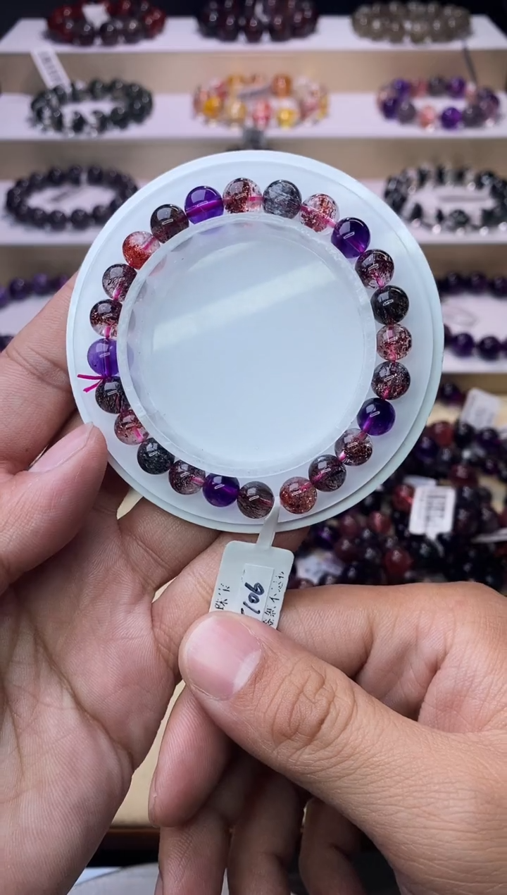 【闪购商品】水晶手链未镶嵌黑加仑超七单圈7m+