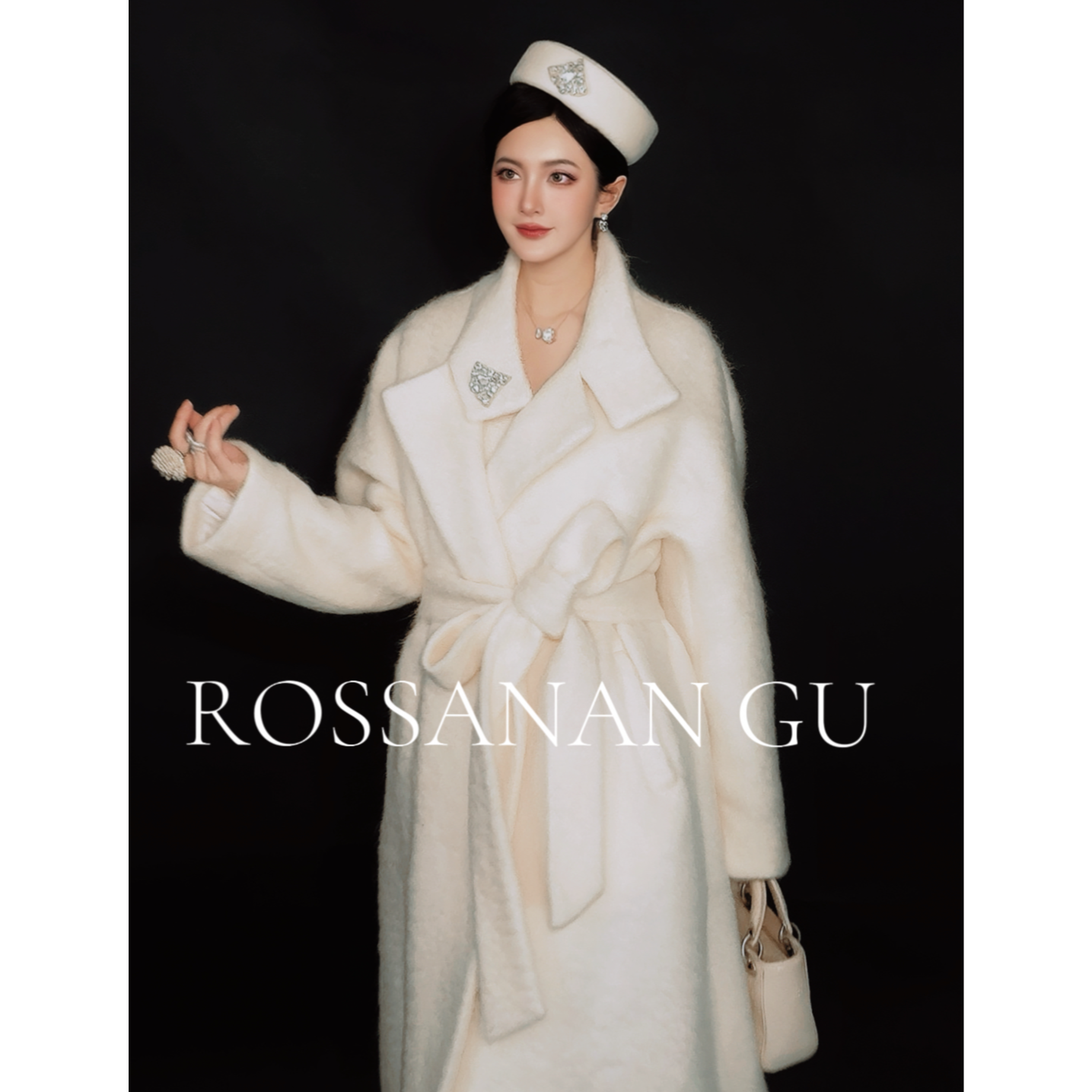 ROSAN【贵族私语】高级工坊意大利进口马海毛矜奢高级感名媛大衣