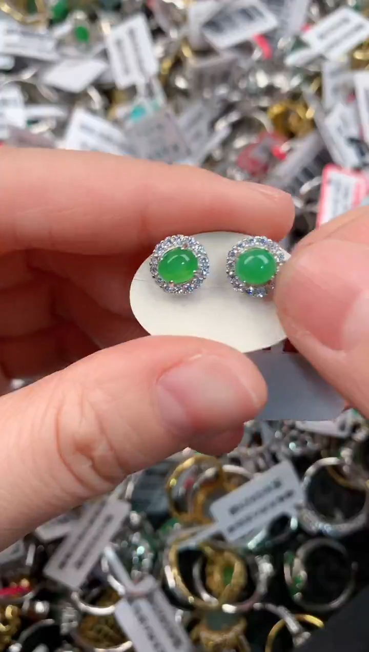 银S925镶嵌戒指翡翠333--2