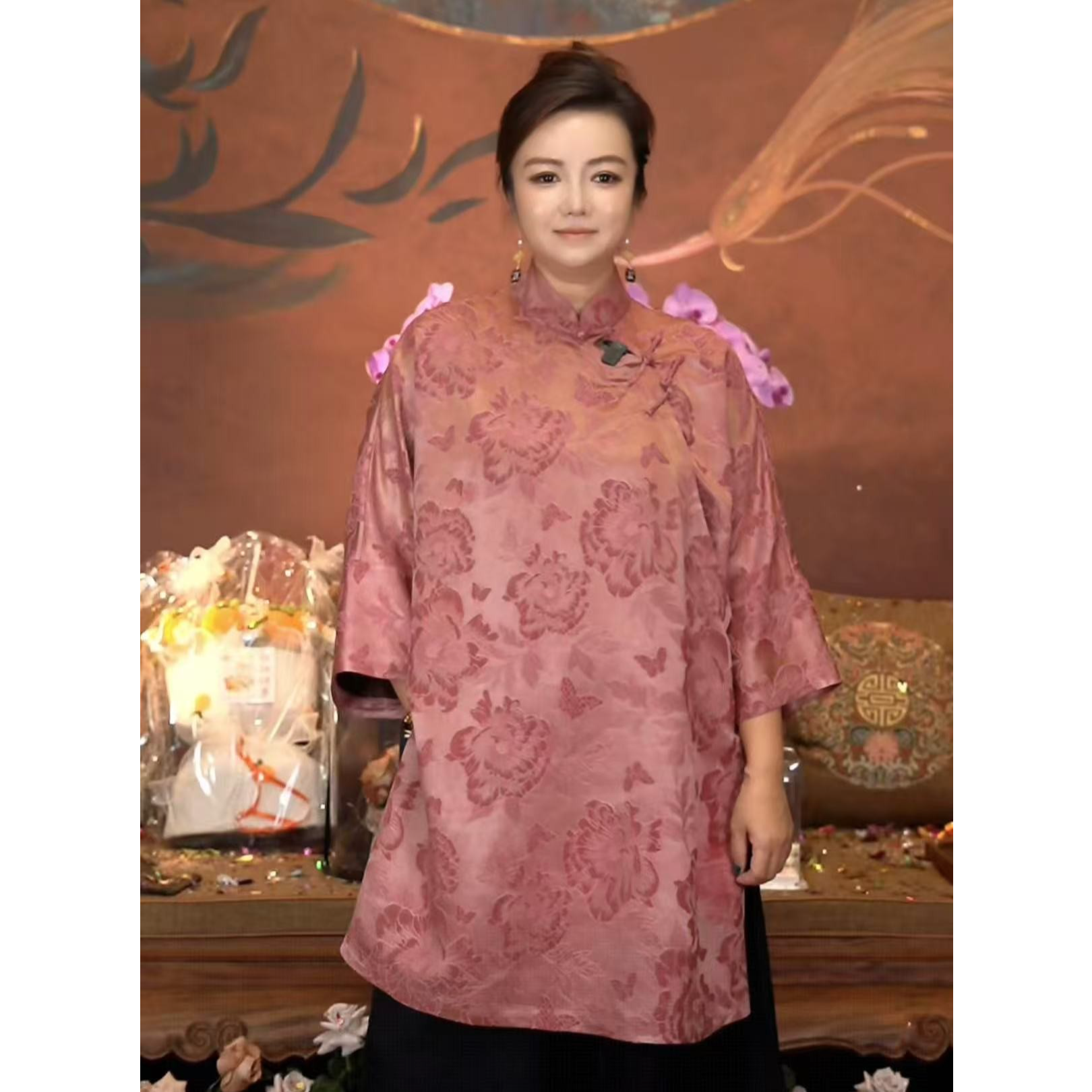 爱上莲心香云纱【粉黛花语】旗袍上衣  国风新中式老钱风