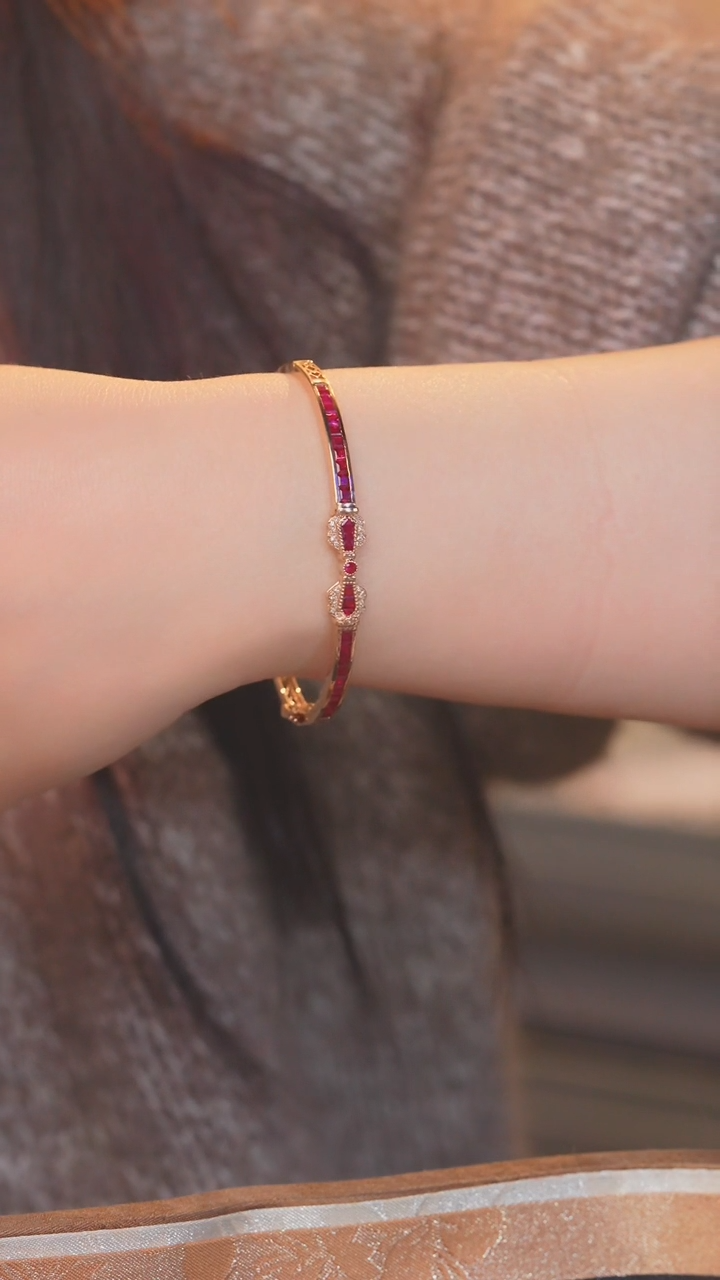 【闪购商品】红宝石手镯18K金镶嵌@@U0080