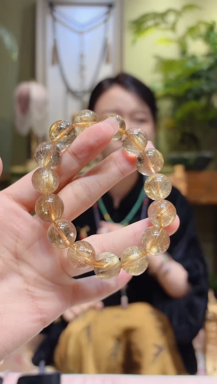 【闪购商品】水晶手串未镶嵌金发晶手串14-15Z