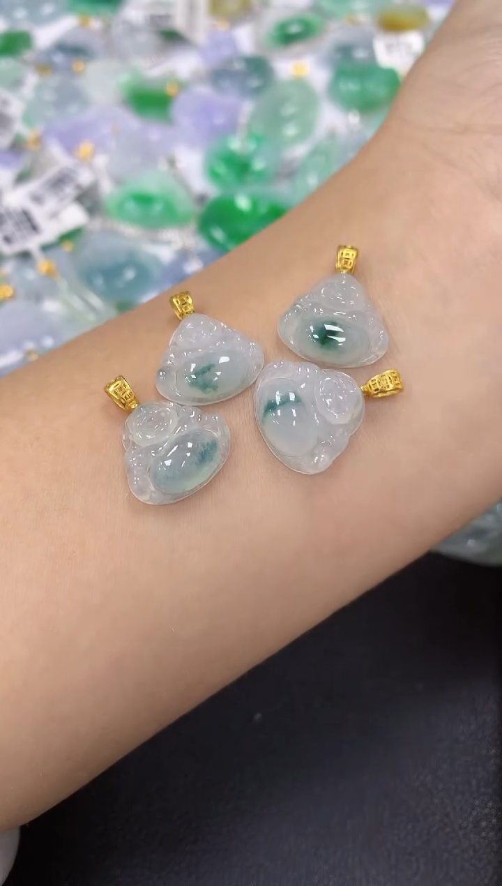 颈饰银S925镶嵌翡翠天然缅甸a货翡翠多样性发其一