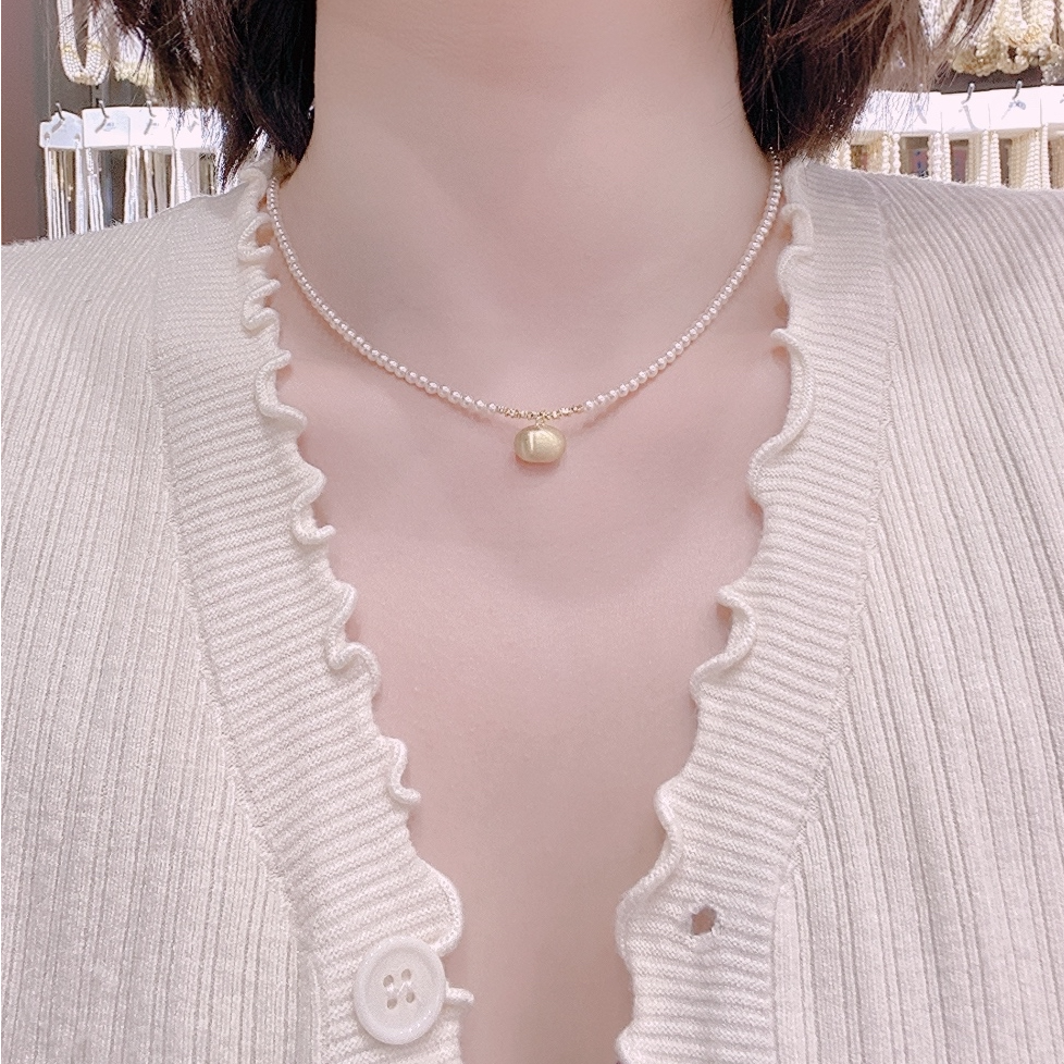 铜合金合成锆石项链 相思豆项链气质轻奢法式小众844