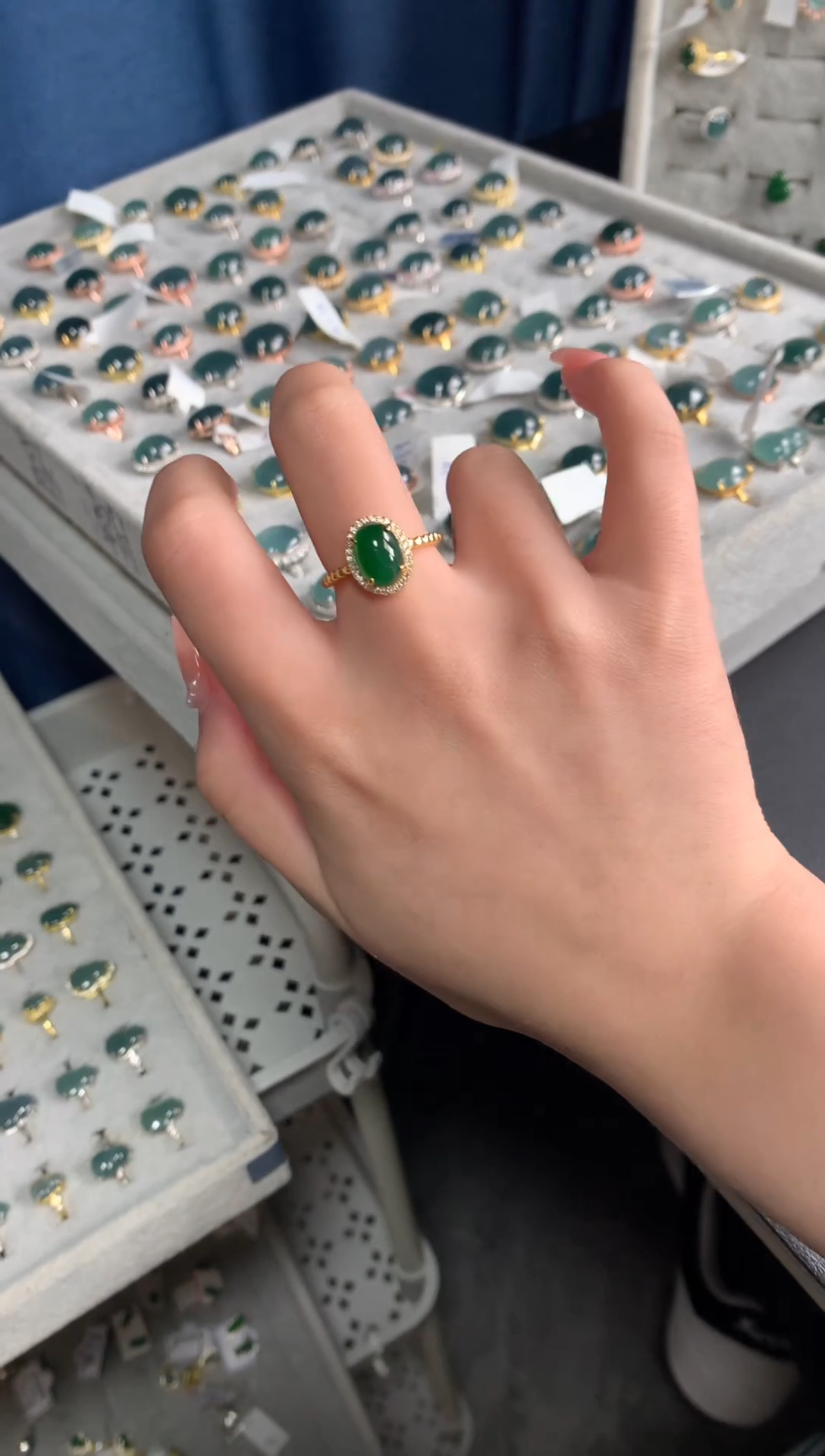 【闪购商品】翡翠戒指银S925镶嵌51124