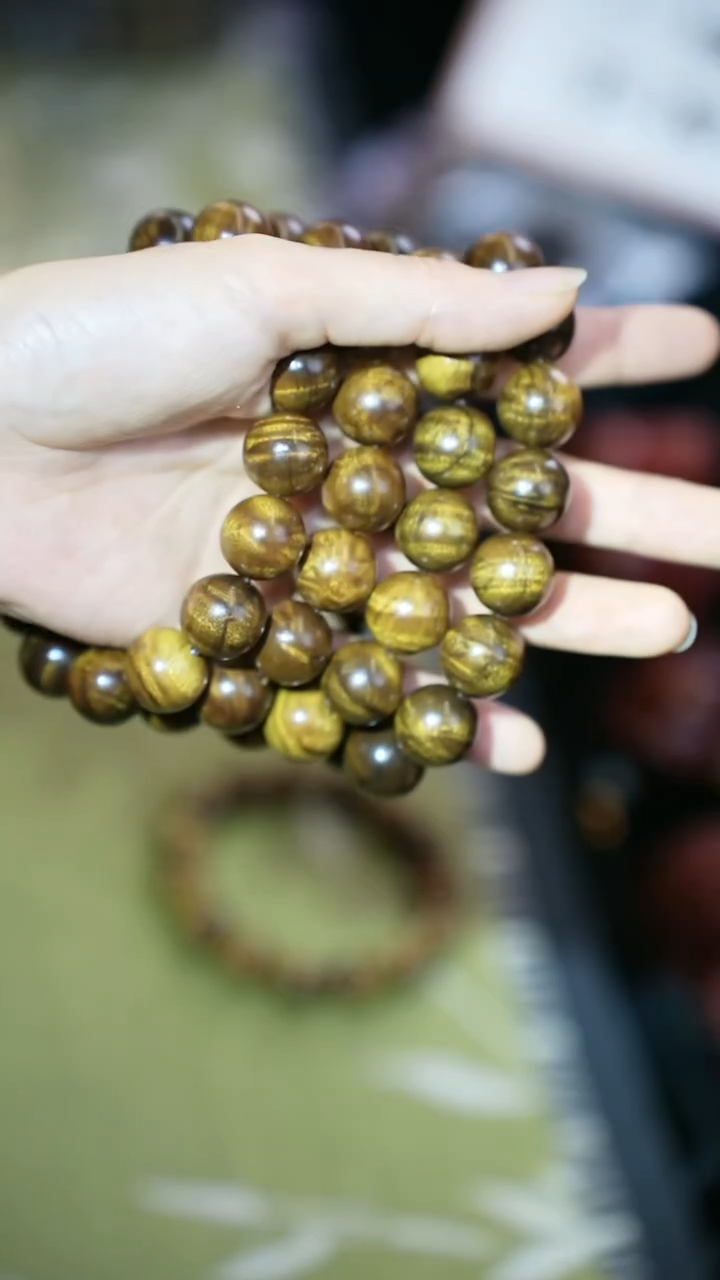 金丝楠手串/手链1.5单圈金丝楠黑金料水波纹