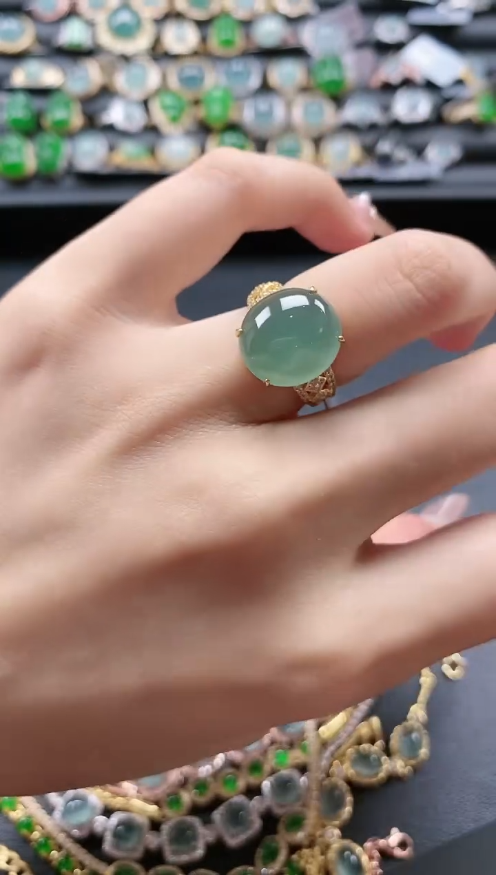 【闪购商品】翡翠戒指银S925镶嵌51151