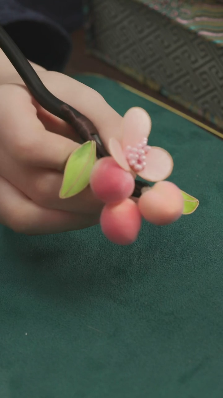 刺绣【高货】湘传礼 桑蚕丝 非遗绒花发簪