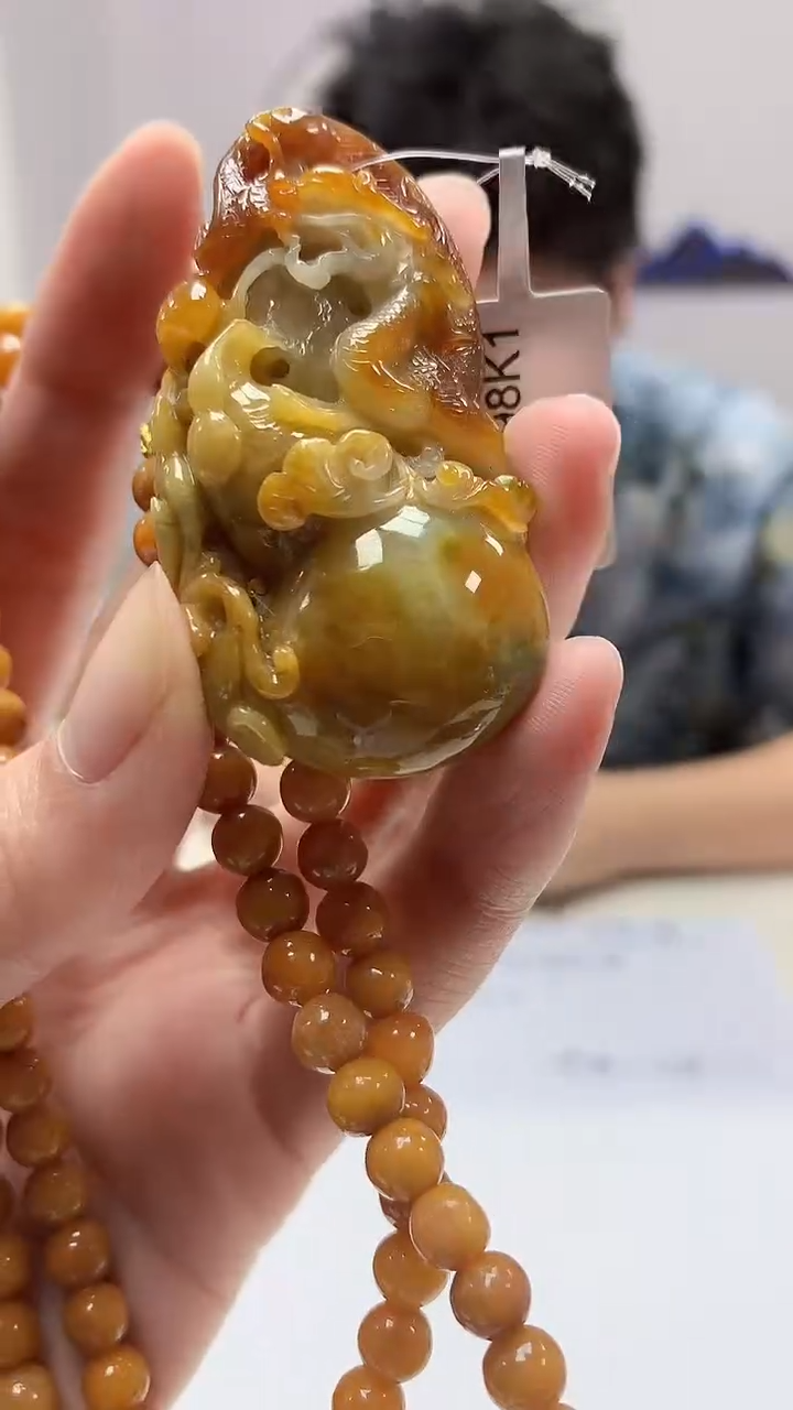 【闪购商品】定制翡翠未镶嵌4688zm-毛货赠珠链葫芦184