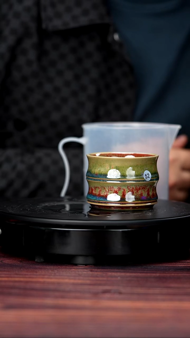 壶钧瓷52#李盼龙一级品原矿钧瓷竹节杯