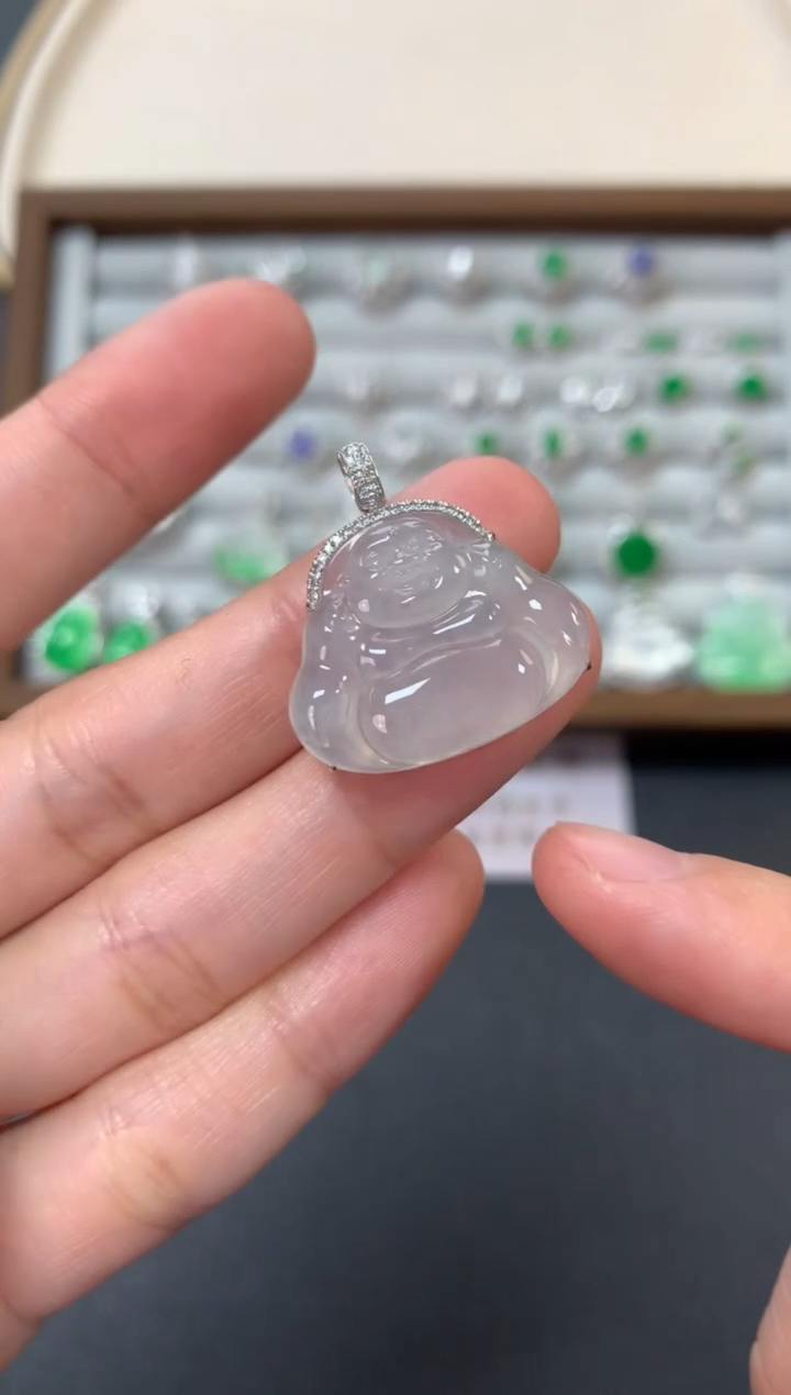 【闪购商品】翡翠吊坠(不含链)18K金镶嵌3980